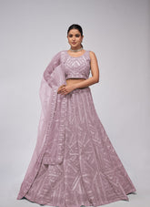Purple Colour Wedding Wear Lehenga Choli in Soft Net